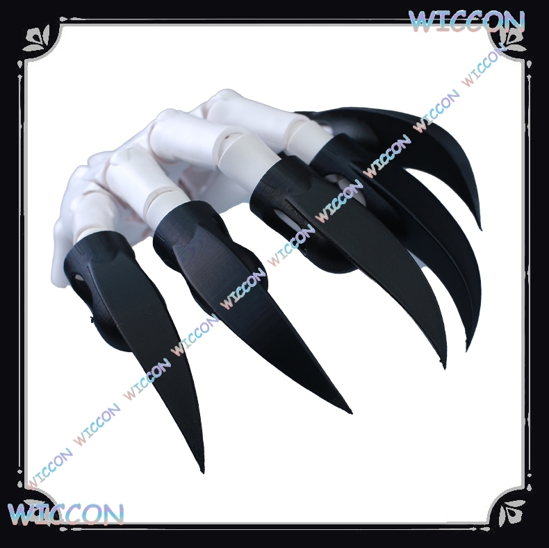 Women'S Fashion Gloves - Hayvan Kostüm Tırnaklar Siyah Canavar Pençe