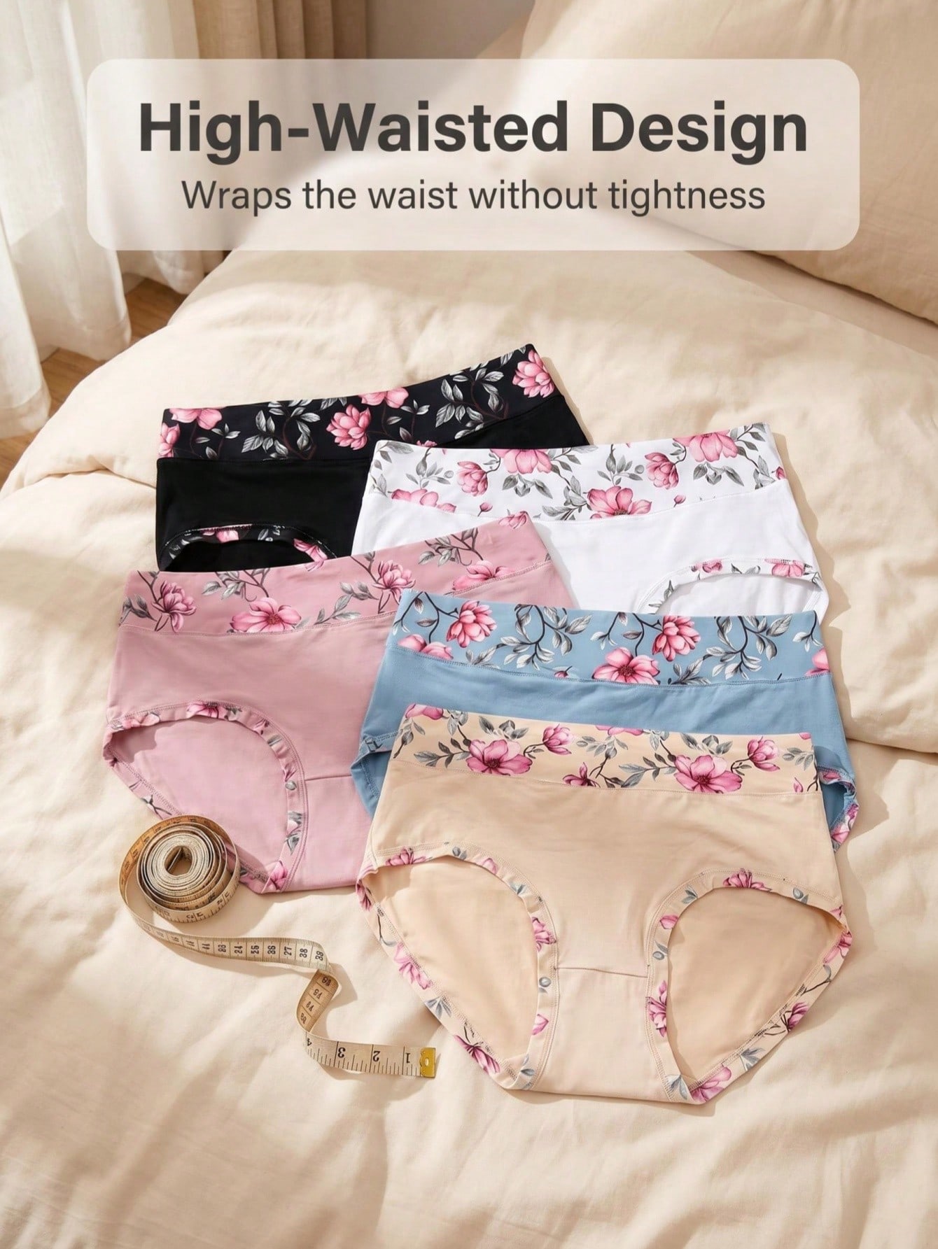 Women'S Fashion Trends - 5PCS Büyük Beden Kadın Çiçek Desenli
