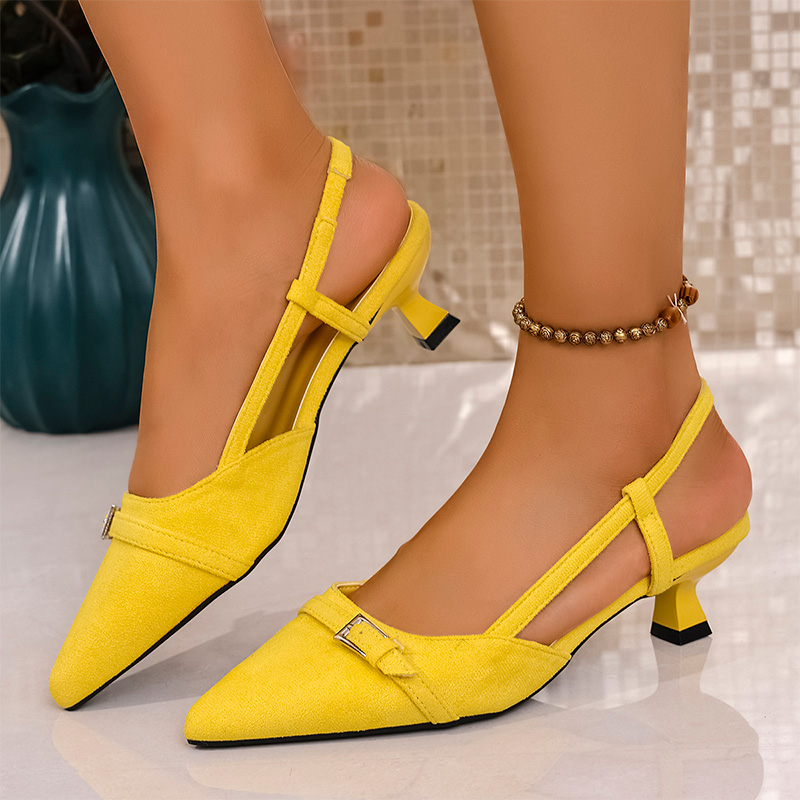 Women'S Fashion Summer 2025 - Moda Sarı Yüksek Topuklu Sandalet Kadınlar