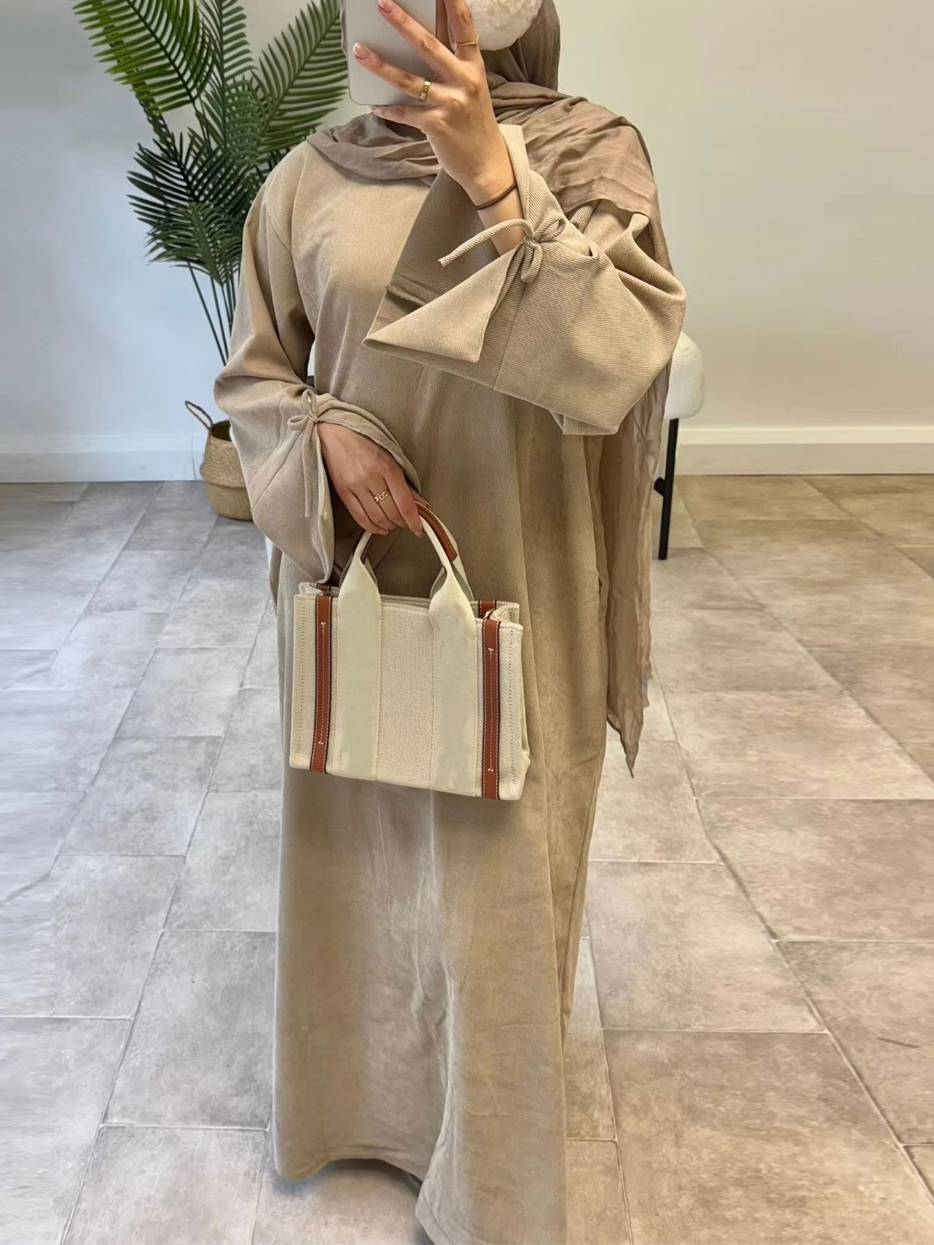 Turkey Women Fashion - Ramazan Yay-düğüm Dubai Abaya Elbise Lüks