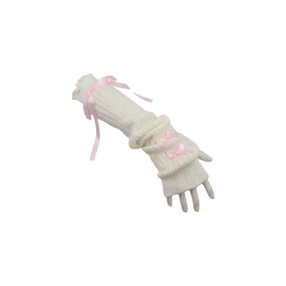 Women'S Fashion Gloves - Streetweed Elastik Örme Yay Kol Kollu