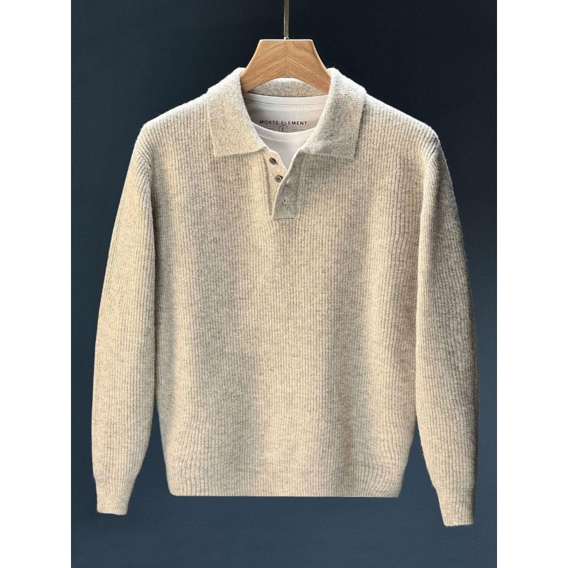 Erkek Polo Yaka Yarım Düğmeli  - Ribbed Knit Sweater incelemesi ve fiyatı