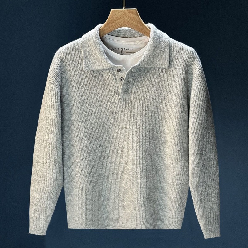 Erkek Polo Yaka Yarım Düğmeli  - Ribbed Knit Sweater incelemesi ve fiyatı