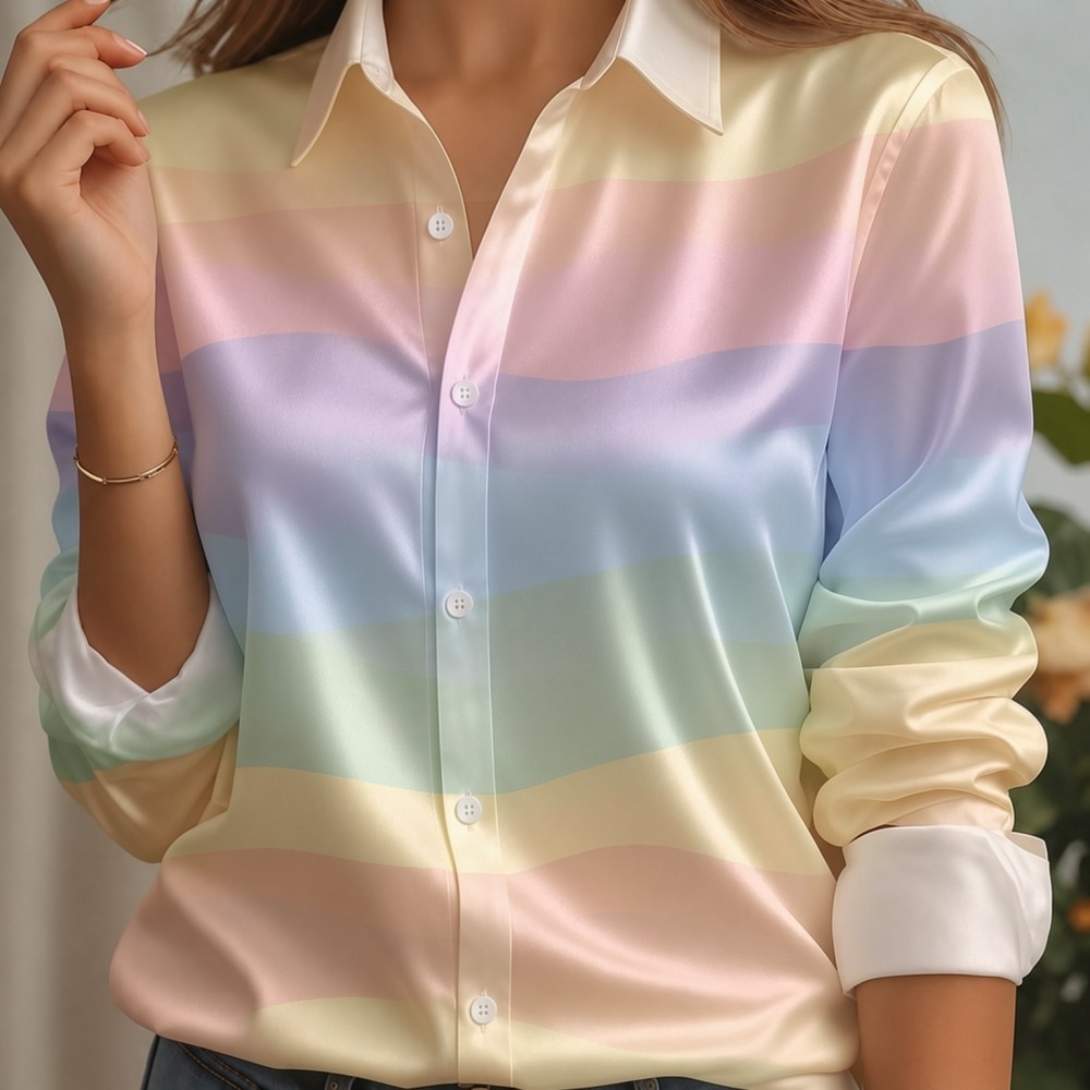 Kadın Saten Yaka Gömlek Pastel - Women'S Fashion Trends incelemesi ve fiyatı