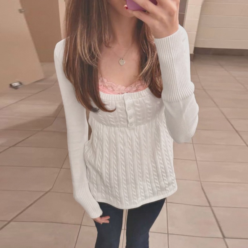 Tuularose Beyaz Örgü Kazak Mod - Ribbed Knit Sweater incelemesi ve fiyatı