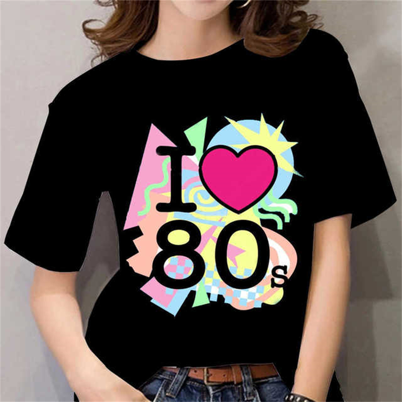80'ler Kadın Tişörtü Siyah/Bey - Women Fashion 80S incelemesi ve fiyatı