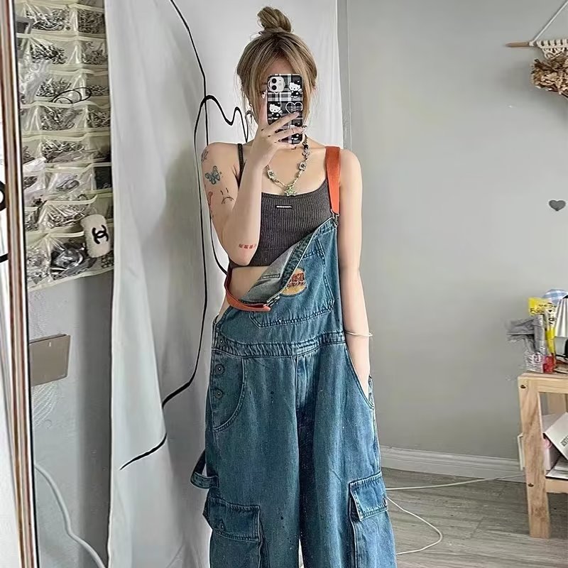Retro Denim Gevşek Kadın İnce  - Women'S Fashion Trousers incelemesi ve fiyatı