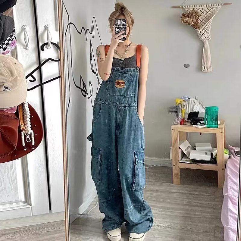 Retro Denim Gevşek Kadın İnce  - Women'S Fashion Trousers incelemesi ve fiyatı