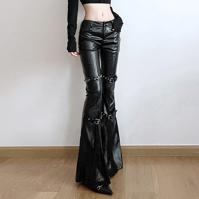 Kadın PU Deri İspanyol Paça Pa - Women'S Fashion Trousers incelemesi ve fiyatı