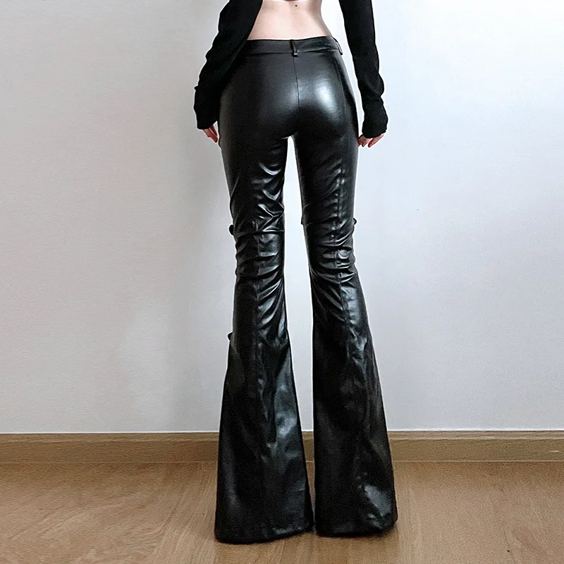 Kadın PU Deri İspanyol Paça Pa - Women'S Fashion Trousers incelemesi ve fiyatı