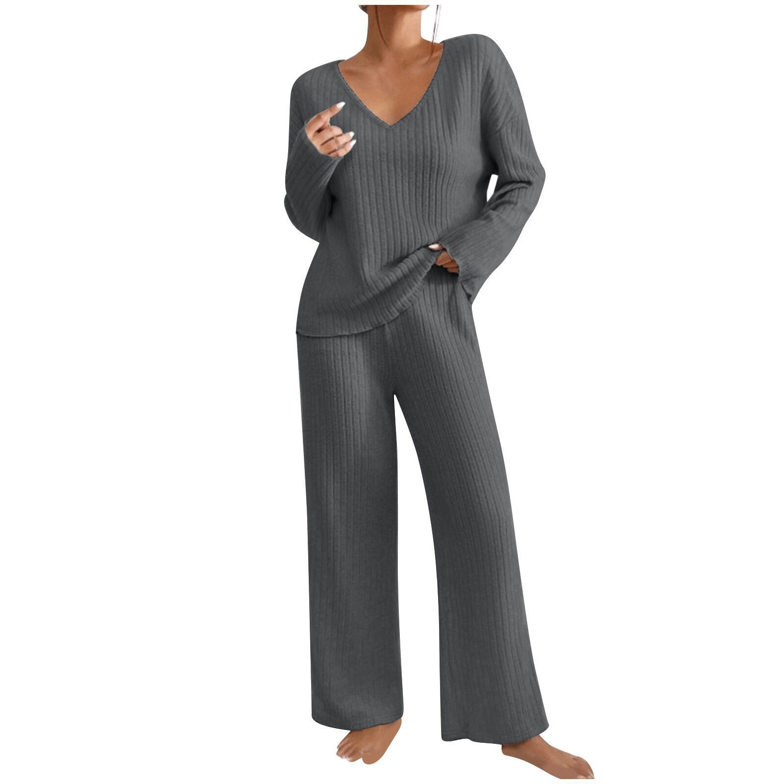 Kadın Sonbahar V Yaka Bol Kesi - Ribbed Knit Sweater incelemesi ve fiyatı